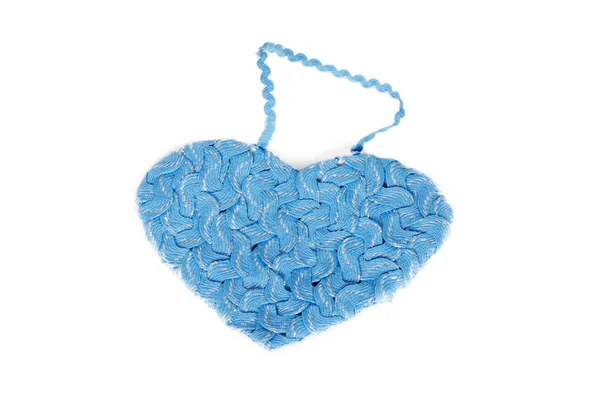 Coeur en forme de tresse bleue entrelacée — Photo