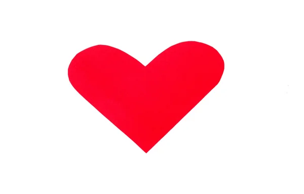 One heart shape from red paper for Valentines day — Stock Photo, Image