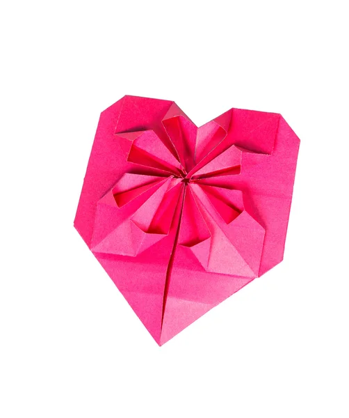 Une forme de coeur de papier rose pour la Saint Valentin — Photo