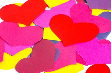 çok renkli kalp şekilleri kağıt