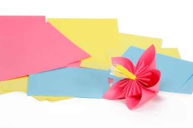 kağıt üzerinde kağıt Pembe çiçek