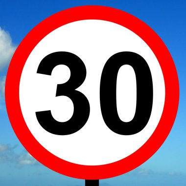 30 mil hız sınırı işareti
