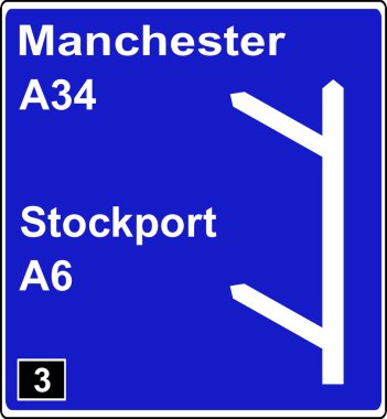 Two junctions in quick succession motorway sign clipart