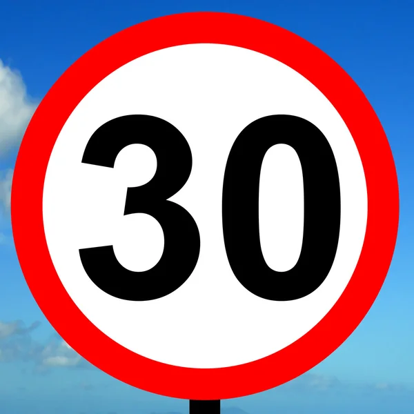 30 mph maximum snelheid teken — Stockfoto
