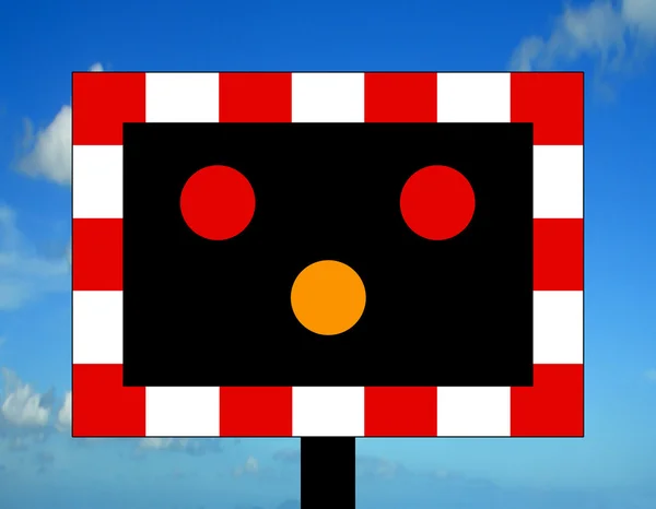 Light signals ahead at level crossing — Stock Photo, Image