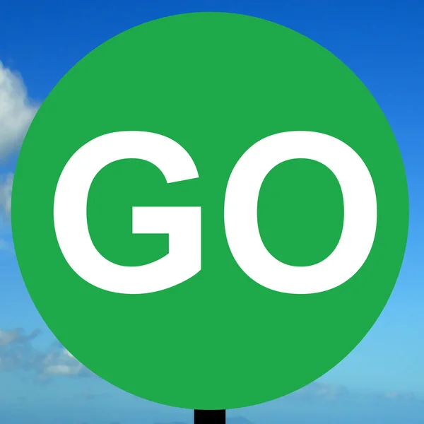 Manually operated temporary go sign — Stock Photo, Image