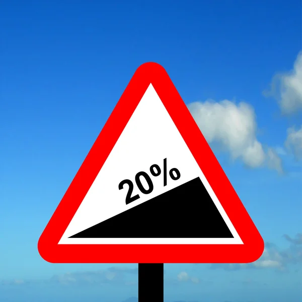 Uyarı üçgen dik yokuş yukarı doğru