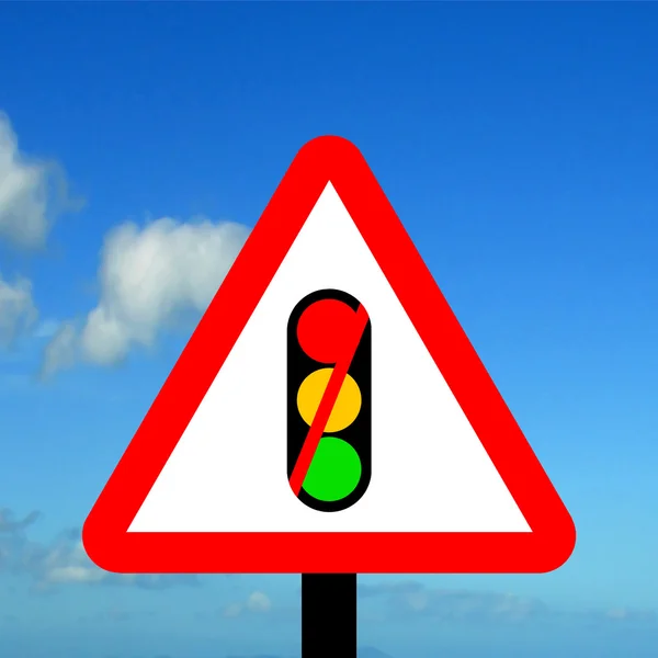 Warning triangle traffic signals not in use — Stock Photo, Image