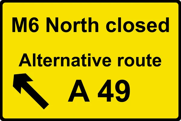 Temporary diversion route sign — Stock Photo, Image