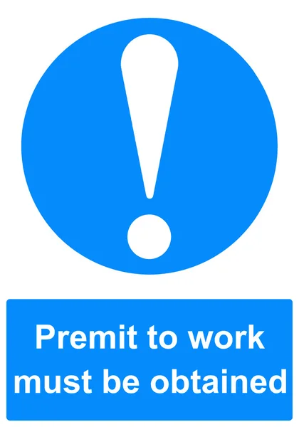 Permit to work sign — Stock Photo, Image