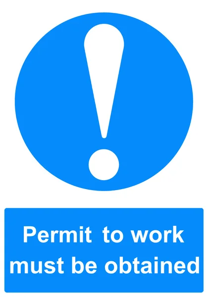 Permit to work sign — Stock Photo, Image