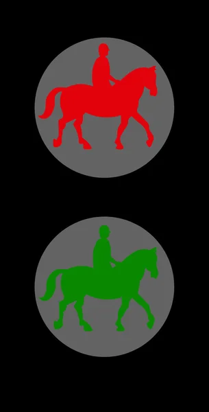 Veel kant signaal voor Paardensport kruising — Stockfoto