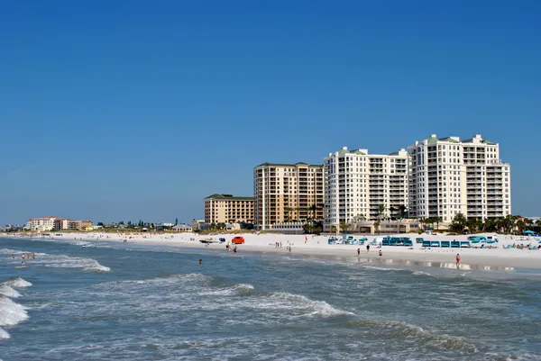 Готелі на clearwater пляжі у Флориді Стокове Зображення
