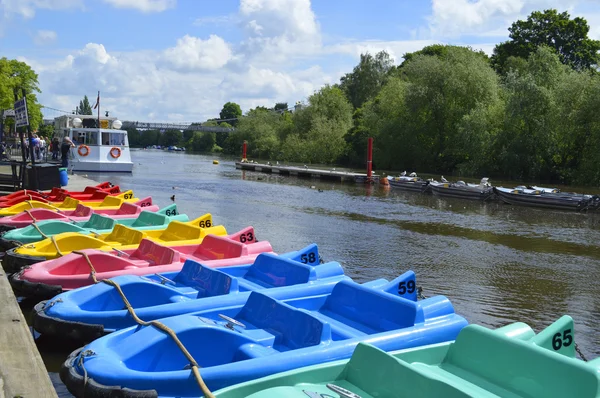 Barcos no rio Dee, Chester — Fotografia de Stock