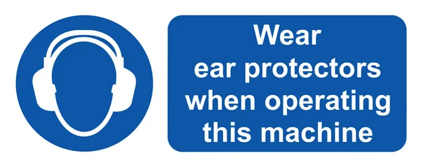 Bära Hörselskydd när du använder denna maskin — Stockfoto