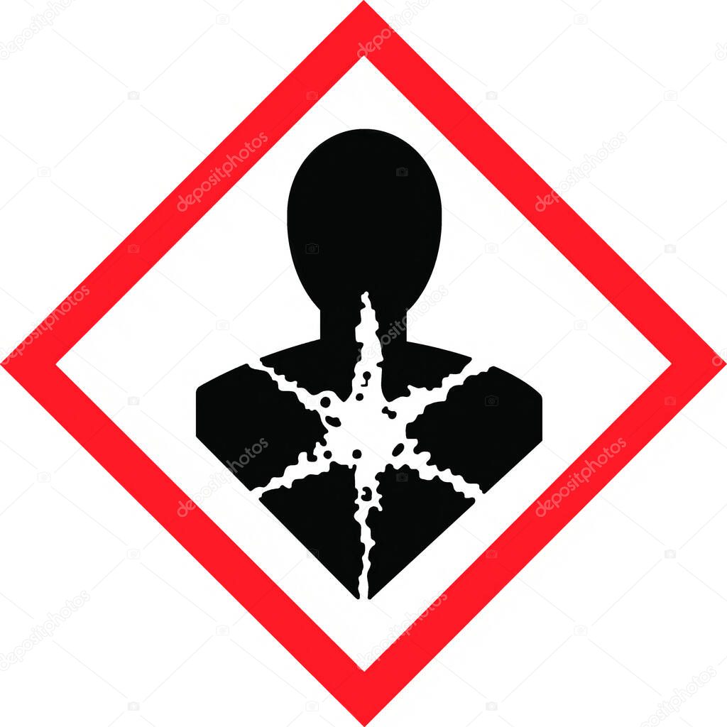 Longer term health effects CLP hazard warning sign