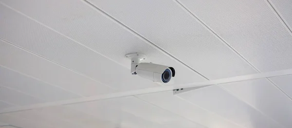 Modern Security Camera Office House Background Cctv Record Property Protection — Stock Photo, Image