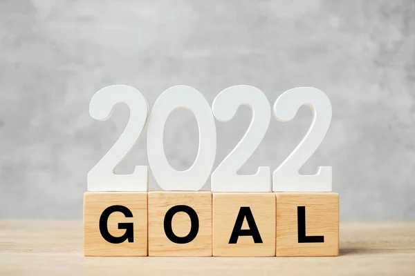 2022 Nieuwjaarstekst Met Doelblok Resolutie Strategie Plan Motivatie Reboot Business — Stockfoto