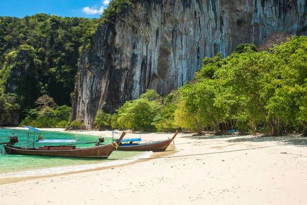 Barco Cauda Longa Ilha Hong Krabi Tailândia Marco Destino Sudeste — Fotografia de Stock