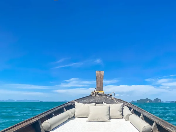 Viagem Barco Privado Cauda Longa Krabi Tailândia Landmark Destination Ásia — Fotografia de Stock