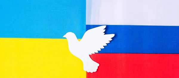 Символ Голубного Миру Прапором України Росія Моліться Буде Війни Припиніть — стокове фото