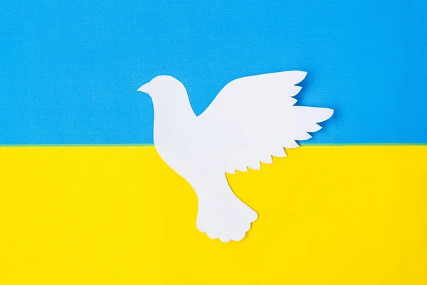 Apoyo Ucrania Guerra Con Rusia Paloma Paz Con Bandera Ucrania — Foto de Stock