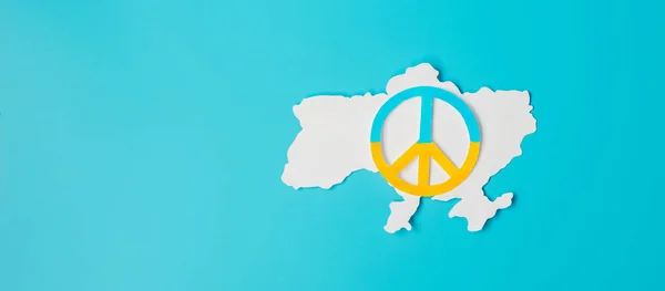 Support for Ukraine in the war with Russia, symbol of peace with flag of Ukraine. Pray, No war, stop war, stand with Ukraine and Nuclear Disarmament