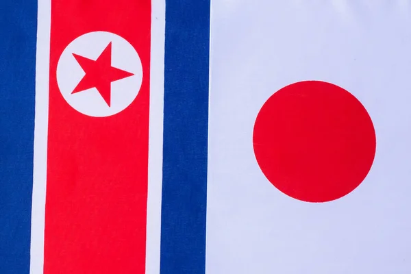 Japán Ellen North Kores Zászlók Szankciók Háború Konfliktus Politika Kapcsolati — Stock Fotó