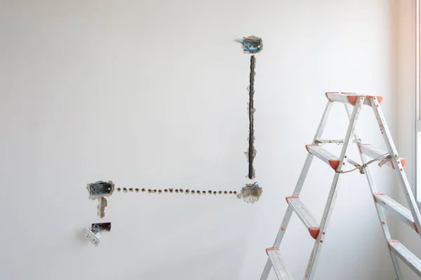 Ladder Bouwplaats Renovatie Reparatie Ontwikkeling Van Woon Appartementenconcepten — Stockfoto