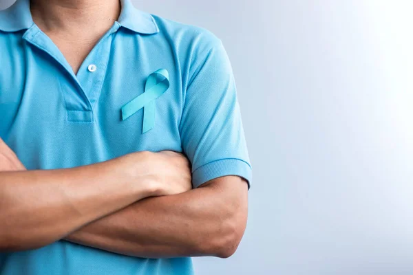 Blue November Prostate Cancer Awareness Month Man Blue Shirt Blue — Stock fotografie