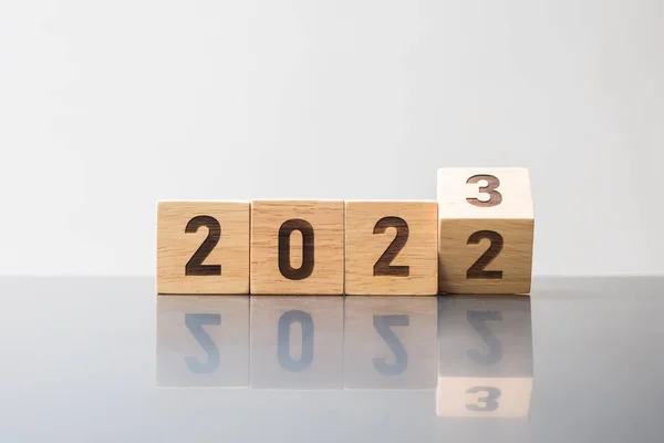 Voltear Mano 2022 2023 Bloque Meta Resolución Estrategia Plan Motivación —  Fotos de Stock