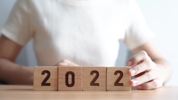 2022 Cambio Bloque 2023 Años Mesa Meta Resolución Estrategia Plan — Vídeos de Stock