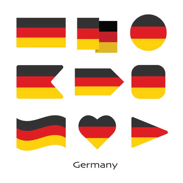Tyskland Flagga Ikon Som Isolerad Vit Bakgrund Vektor Illustration — Stock vektor