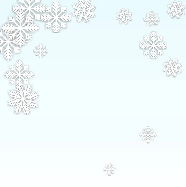 Fond vectoriel de Noël avec des flocons de neige tombants. Isolé sur fond rouge. Modèle réaliste d'étincelle de neige. Impression de recouvrement de neige. Winter Sky. Flocons de neige coupés en papier. — Image vectorielle