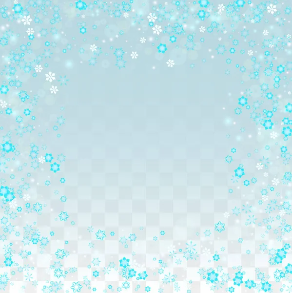 Winter Vektor Hintergrund Mit Fallenden Schneeflocken Isoliert Auf Transparentem Hintergrund — Stockvektor