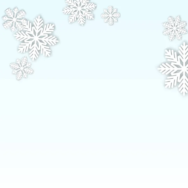 Χριστούγεννα Διάνυσμα Φόντο Πτώση Νιφάδες Χιονιού Απομονωμένος Στο Λευκό Μπλε — Διανυσματικό Αρχείο