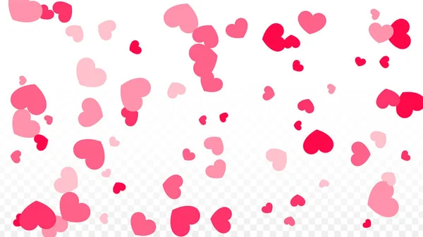 Hearts Confetti Falling Background Saint Valentin Romantique Scattered Hearts Wallpaper — Image vectorielle