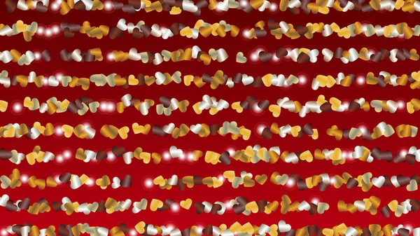 Luxueux Fond Avec Confettis Coeurs Paillettes Particules Saint Valentin Modèle — Image vectorielle