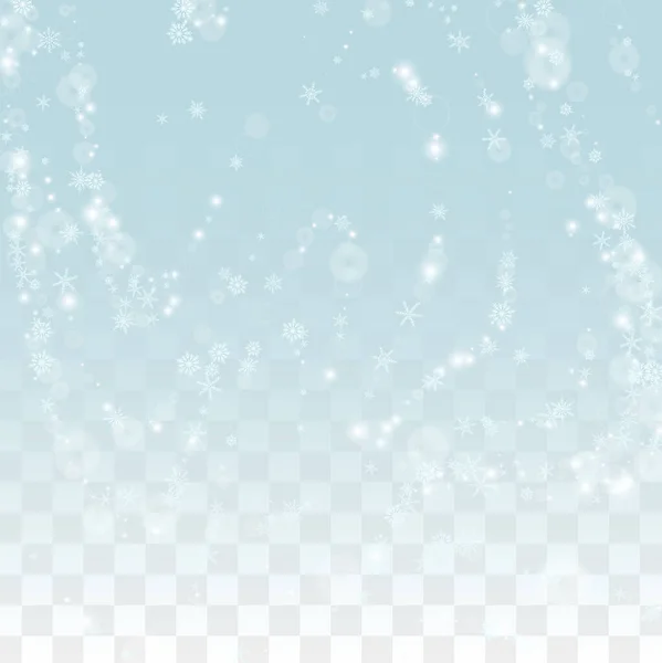 Winter Vector Background Falling Snowflakes Isolated Transparent Background Festival Snow — Stock Vector