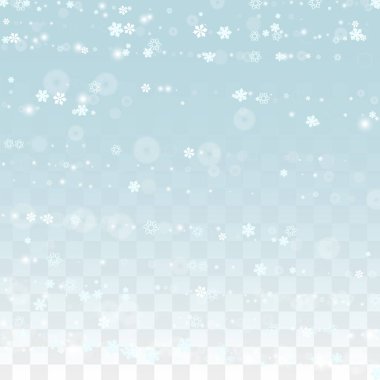 Şeffaf Arkaplan 'da izole edilmiş Düşen Kar Taneleri ile Noel Vektör Arkaplanı. Gerçekçi Kar Parıltısı Şablonu. Kar yağışı Kaplaması Yazdırma. Kış Gökyüzü. Gerçekçi Pamuk. Mutlu Noeller, yeni yıl..