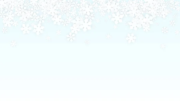 冬季带雪的病媒背景 被白色的蓝色背景隔离 采购产品派对邀请的幻想设计 Papercut雪花 — 图库矢量图片