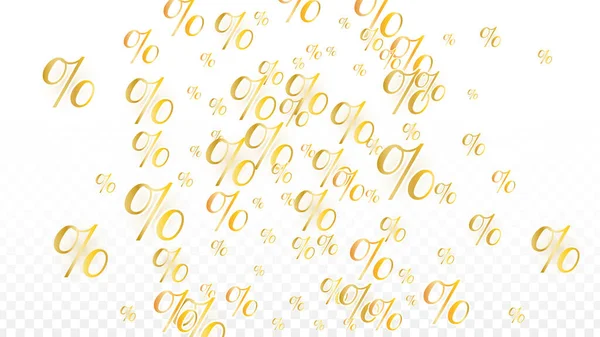 Vector Gold Percentage Sign Confetti Transparent 포지션은 수비수이다 비즈니스 프로모션 — 스톡 벡터