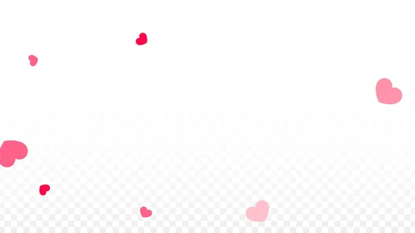 Hearts Confetti Falling Background Saint Valentin Romantique Scattered Hearts Design — Image vectorielle
