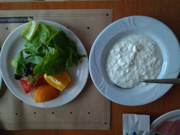 Gran Desayuno Mañana Cocina Turca Tipos Queso Las Verduras — Foto de Stock