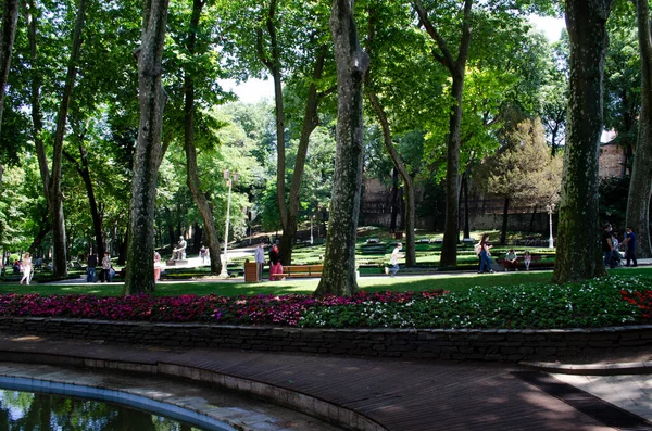 Utsikt Över Historiska Urban Gulhane Park Eminönü Distriktet Istanbul Topkapi — Stockfoto