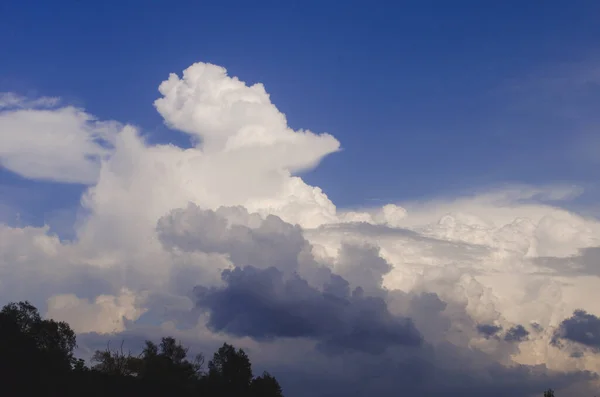 Puffy White Cloud Clear Blue Sky — Stok Foto