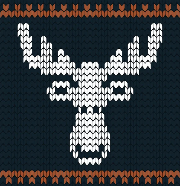 Красивый вязаный свитер оленя фон — стоковый вектор