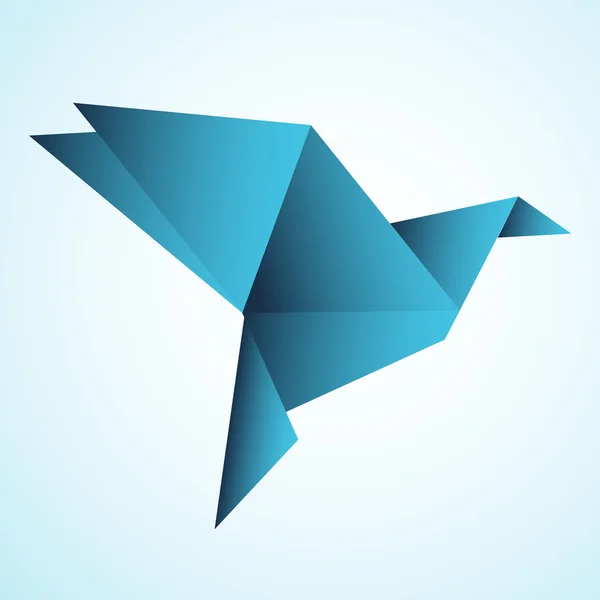 Origami uccello blu Grafiche Vettoriali