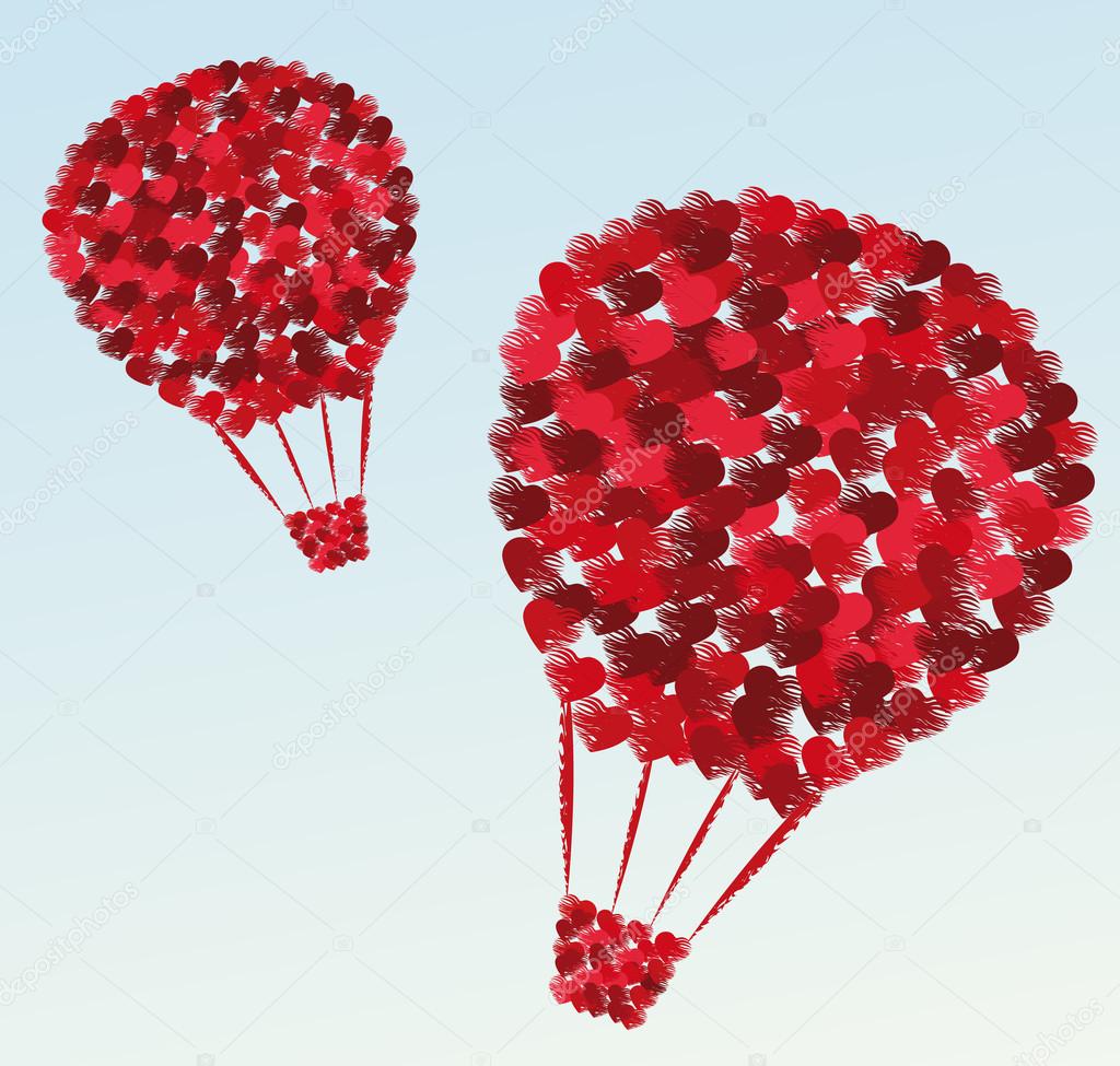 Heißluftballon der Herzen — Stockvektor © aquamorius #23815149