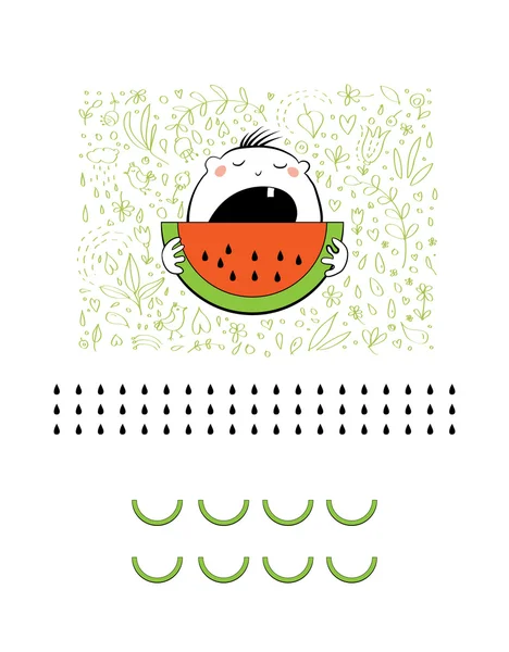 Watermeloen — Stockvector